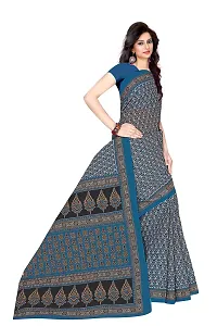 TAMAIRA FASHION Women's Plain Weave Cotton Saree Without Blouse Piece ( 802_Blue)-thumb2