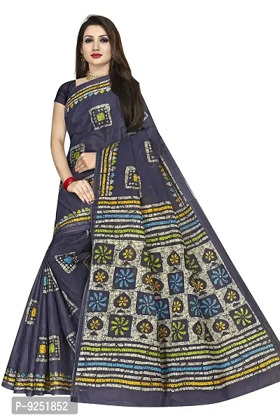 TAMAIRA FASHION Women's Plain Cotton Saree (AB2_Grey)