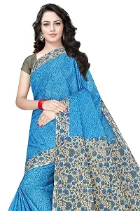 TAMAIRA FASHION Women's Plain Weave Pure Cotton Saree Without Blouse Piece (AB16_Turquiose)-thumb4