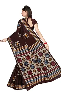 TAMAIRA FASHION Women's Plain Weave Pure Cotton Saree Without Blouse Piece (AB12_Dark Chocolate)-thumb3