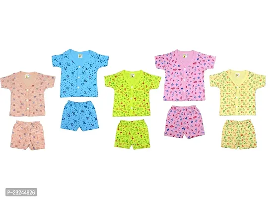 Tee Weavers New Born Baby Boy's and Baby Girl's Dress (0-3 Months) Pack of 5 (Multicolored)-thumb0