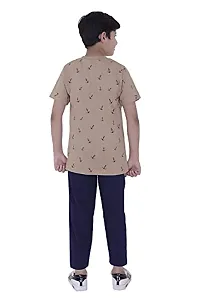 Tee Weavers Boy's Cotton Printed Nightwear Top and Pyajama Set-thumb1