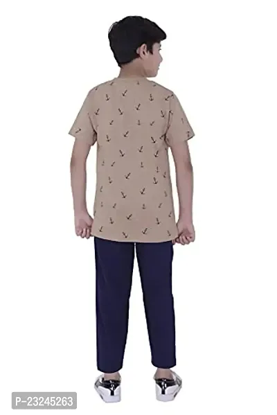 Tee Weavers Boy's Cotton Printed Nightwear Top and Pyajama Set-thumb2