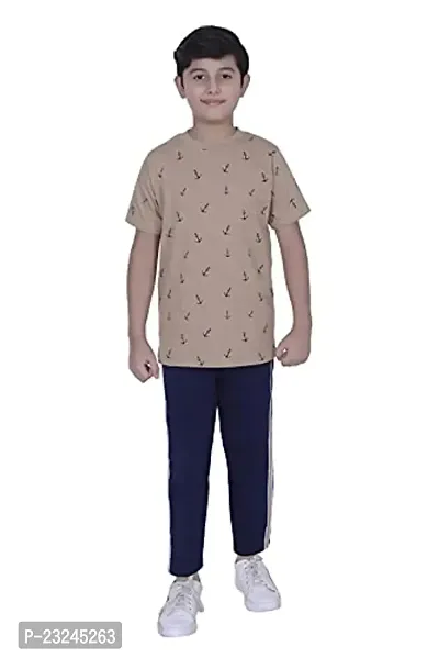 Tee Weavers Boy's Cotton Printed Nightwear Top and Pyajama Set-thumb0