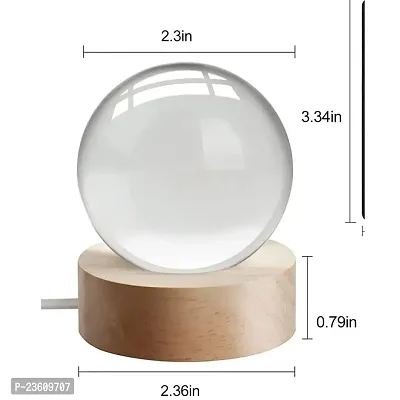 Crystal Ball 3D Artwork with LED Stand Base Bedside Light Home, Bedroom Decor Kids Gift 60mm(Multidesign)-thumb5