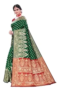 BGMK ENTERPRISE Women's Kanjivaram Soft Silk Saree With Blouse Piece (1.BottalGreen)-thumb1