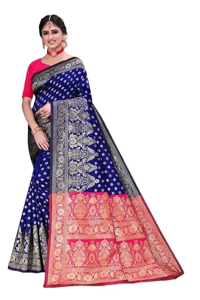 Fancy Banarasi Silk Saree with Blouse Piece for Women