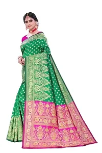 BGMK ENTERPRISE Women's Kanjivaram Soft Silk Saree With Blouse Piece (1.MintGreen)-thumb1