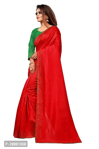 BGMK Women's Georgette Silk Solid-Plain Embroidery Saree With Unstitched Solid Plain Blouse Piece Ideal For Wedding, Party, Engagement  Festival-thumb2