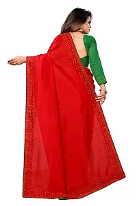 BGMK Women's Georgette Silk Solid-Plain Embroidery Saree With Unstitched Solid Plain Blouse Piece Ideal For Wedding, Party, Engagement  Festival-thumb2