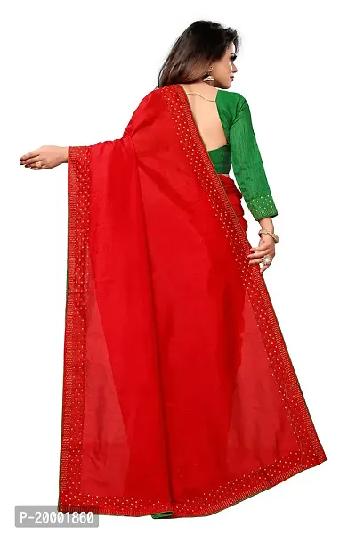 BGMK Women's Georgette Silk Solid-Plain Embroidery Saree With Unstitched Solid Plain Blouse Piece Ideal For Wedding, Party, Engagement  Festival-thumb3