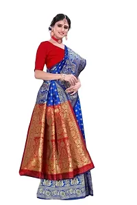 BGMK ENTERPRISE Women's Kanjivaram Soft Silk Saree With Blouse Piece (1.RoyalBlue)-thumb2