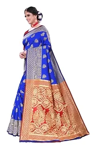 BGMK ENTERPRISE Women's Kanjivaram Soft Silk Saree With Blouse Piece (RoyalBlue)-thumb2