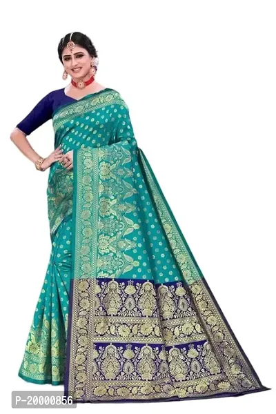 BGMK ENTERPRISE Women's Kanjivaram Soft Silk Saree With Blouse Piece (1.Rama)