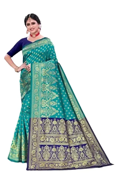 Silk Blend Jacquard Sarees For Women