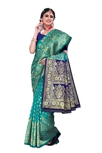 BGMK ENTERPRISE Women's Kanjivaram Soft Silk Saree With Blouse Piece (1.Rama)-thumb2