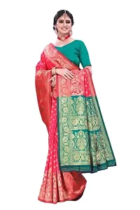 BGMK ENTERPRISE Women's Kanjivaram Soft Silk Saree With Blouse Piece (1.GajariPink)-thumb2