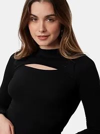 Vegal Casual Solid Women Black Top-thumb4