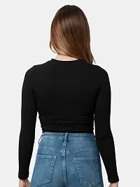 Vegal Casual Solid Women Black Top-thumb1