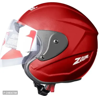 ISI Certified Half Face Helmet for Men   (Dashing Red )-thumb0