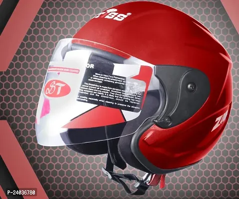 ISI Certified Half Face Helmet for Men   (Dashing Red )-thumb2