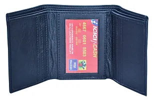 KKRISH Leather Wallet, Stylish Purse for Card Holder and Cash with Snap Lup (Black)-thumb2