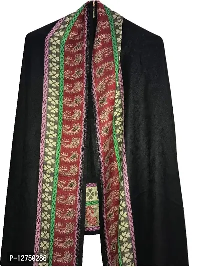 Kkrish Premium Quality, Soft Touch Pure Viscose Stole shawl (Black)-thumb2