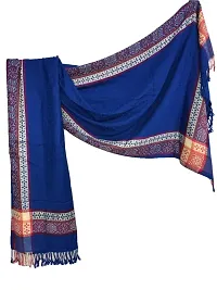 Kkrish Premium Quality, Soft Touch Pure Viscose Stole shawl (Blue)-thumb2