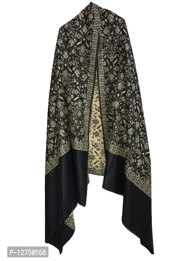 Kkrish Jamawar Shawl Stole For Women (Black)-thumb4