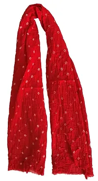 Kkrish Handcrafted Soft Touch Pure Cotton Bandhej (Bandhni) Stole (Orange)-thumb2