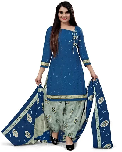 Unstitched Dress Material Suit with Dupatta and Salvar Piece- (BLUE GREY)