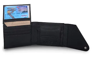 KKRISH Leather Wallet, Stylish Purse for Card Holder and Cash. (Black)-thumb2