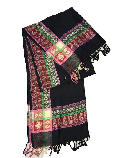 Kkrish Premium Quality, Soft Touch Pure Viscose Stole shawl (Black)