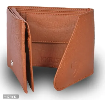 KKRISH Leather Wallet, Stylish Purse for Card Holder and Cash. (Brown)