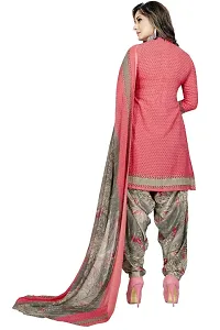 Unstitched Crepe Dress Material Suit with Chiffon Dupatta and Crepe Salvar Piece (6093-PINK. CREPE)-thumb2