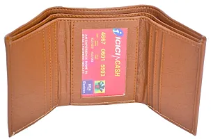 KKRISH Leather Wallet, Stylish Purse for Card Holder and Cash with Snap Lup (Brown)-thumb2