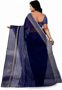 Kkrish Cotton Saree With Blouse Piece, Very light weight and Soft material (Navy Blue)-thumb1