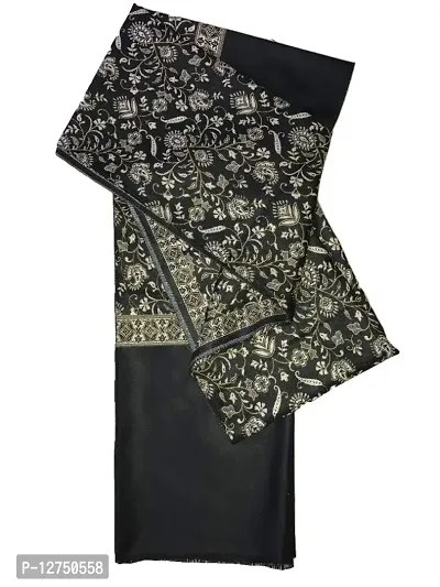 Kkrish Jamawar Shawl Stole For Women (Black)-thumb0