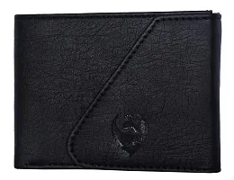 KKRISH Leather Wallet, Stylish Purse for Card Holder and Cash. (Black)-thumb1