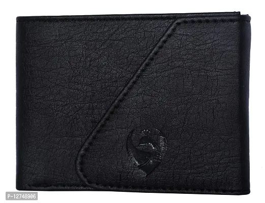 KKRISH Leather Wallet, Stylish Purse for Card Holder and Cash. (Black)-thumb2