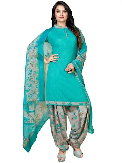 Elegant Crepe Dress Material with Dupatta For Women