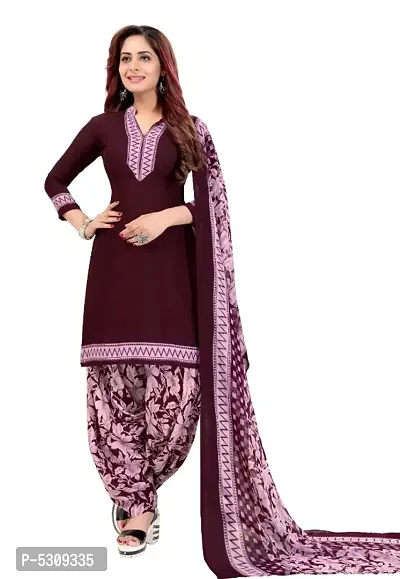 Exclusive Crepe Dress Material with Chiffon Dupatta