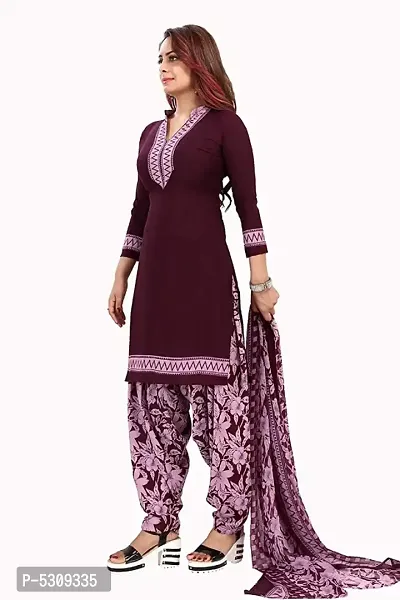 Exclusive Crepe Dress Material with Chiffon Dupatta-thumb2