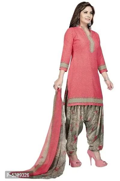 Exclusive Crepe Dress Material with Chiffon Dupatta-thumb3