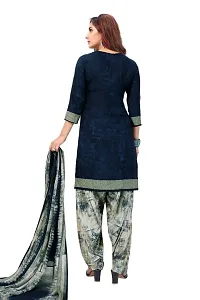 Exclusive Crepe Dress Material with Chiffon Dupatta-thumb1