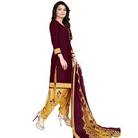 Exclusive Crepe Dress Material with Chiffon Dupatta-thumb3