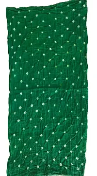 Traditional Hand Crafted Soft Touch Pure Cotton Bandhej (Bandhni) Stole-thumb2