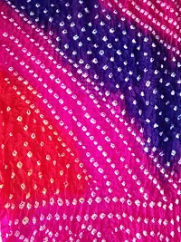 SILK Traditional Hand Crafted Soft Touch Silk Bandhej (Bandhni) Stole-thumb3