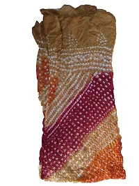 SILK Traditional Hand Crafted Soft Touch Silk Bandhej (Bandhni) Stole-thumb2