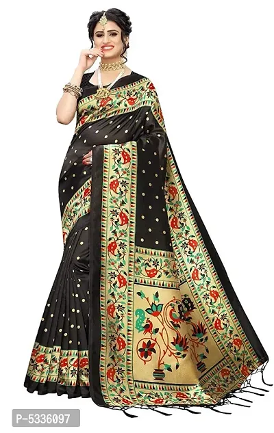 Trendy Printed Art Silk Saree with Blouse Piece